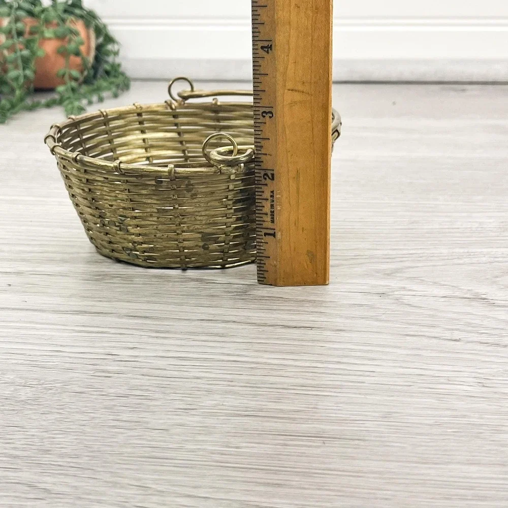 Vintage Woven Brass Basket Bowl - Made in‎ India